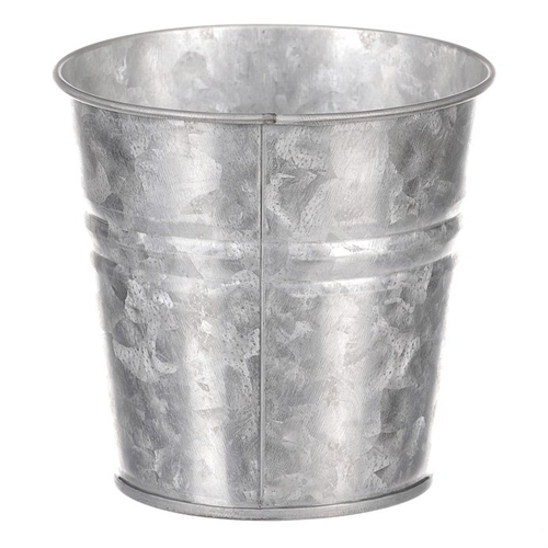Obal kovový - kulatý, zinkový, barva stříbrná