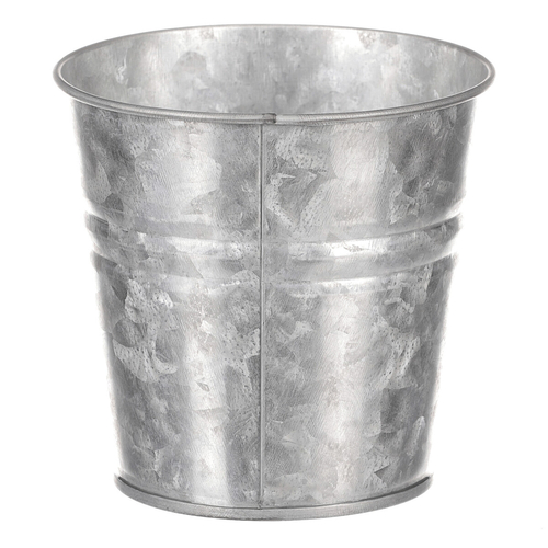 Obal kovový - kulatý, zinkový, barva stříbrná