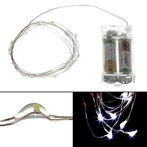 Řetěz s LED světýlky - časovač, studená bílá barva , 4 m/40 LED