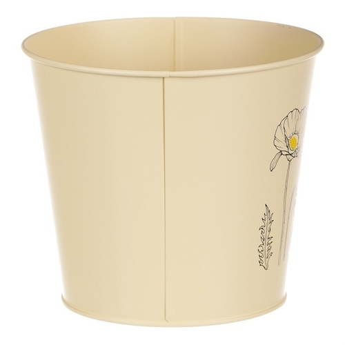 Obal kovový - motiv kvetoucího máku, žlutý