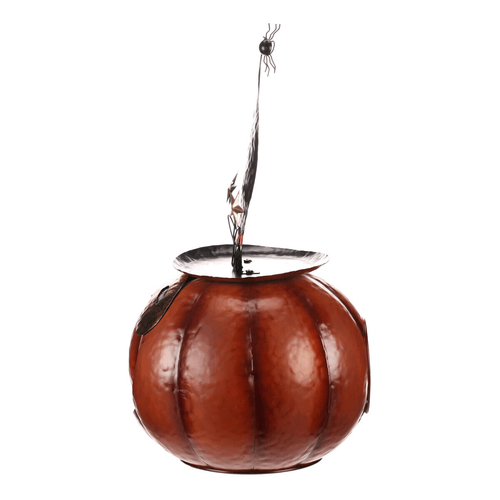 Dýně strašidelná - kovová dekorace, oranžová