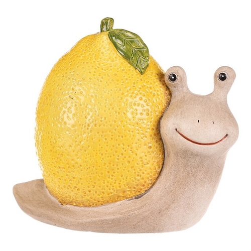 Šnek citrónový - keramická figurka, krémovo-žlutá