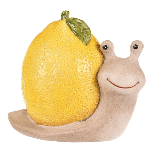 Šnek citrónový - keramická figurka, krémovo-žlutá