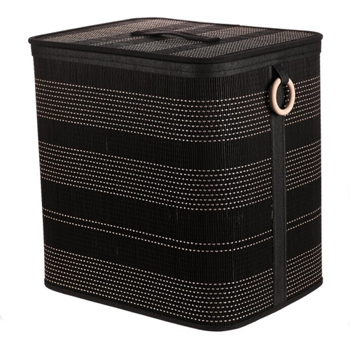 Koš regálový a prádelní - bambus, černý, cena za sadu 6 ks