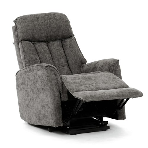 Polohovací křeslo, elektrické kabelové ovládání, šedá, látka, TV-H9727 GREY2