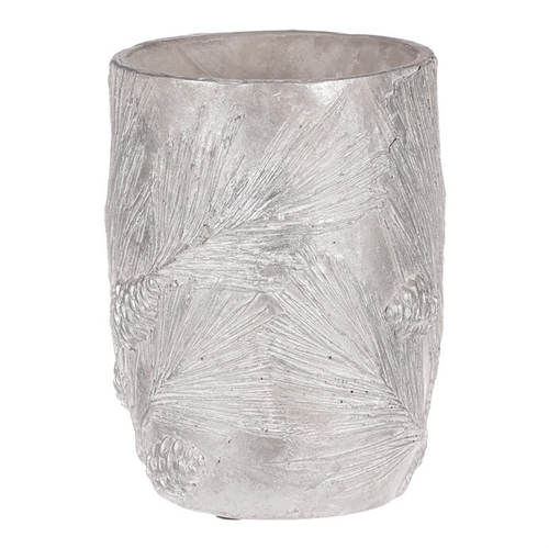 Váza betonová - vzor borovice, barva stříbrná