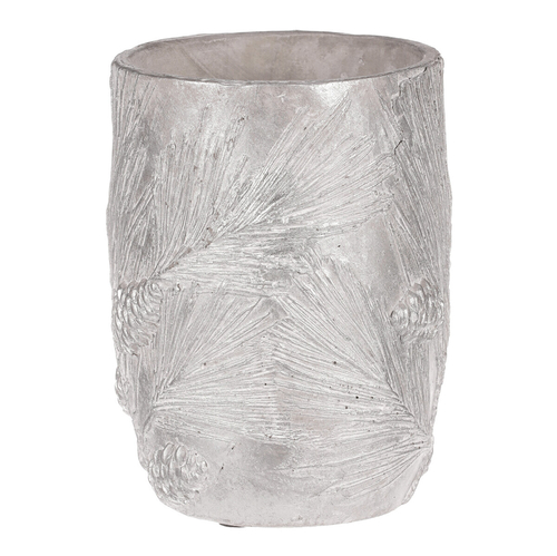 Váza betonová - vzor borovice, barva stříbrná
