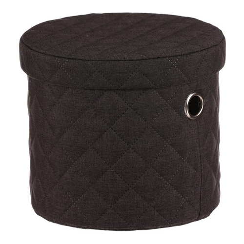 Koš prádelní - látka, kulatý, černý, cena za sadu 5 ks