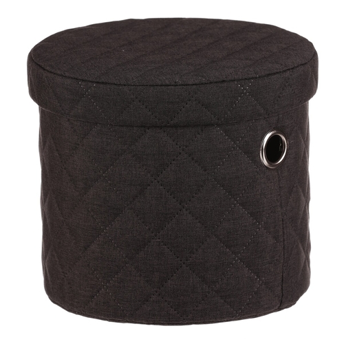 Koš prádelní - látka, kulatý, černý, cena za sadu 5 ks