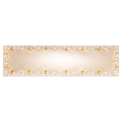 Ubrus - běhoun, vzor se zlatými ozdobami, 100% polyester, 40 x 150 cm