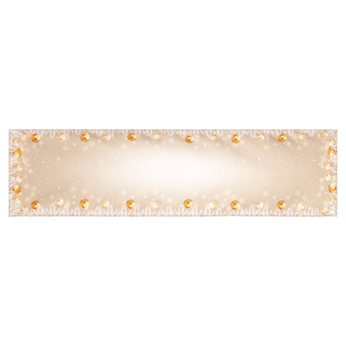 Ubrus - běhoun, vzor se zlatými ozdobami, 100% polyester, 40 x 150 cm