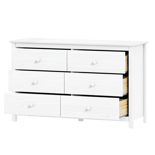 Komoda 6 zásuvek TORINO bílá