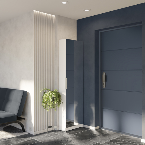 Botník se zrcadlem 305397 bílý