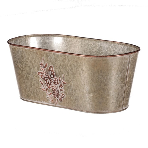 Kovový truhlík, design s motýly.