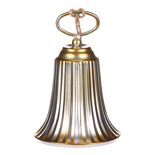Kovový zvon - závěsný, stříbrno-zlatý