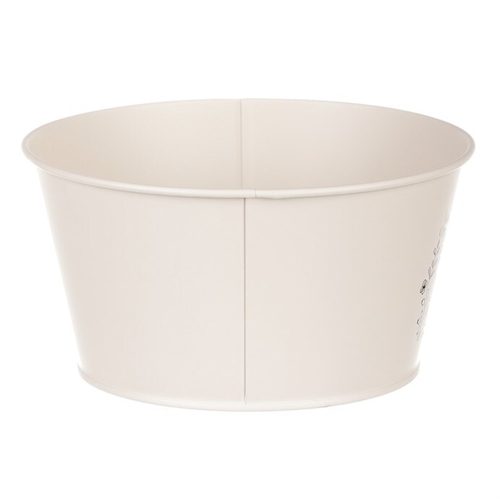 Obal kovový - nízký, motiv včelky, barva krémová