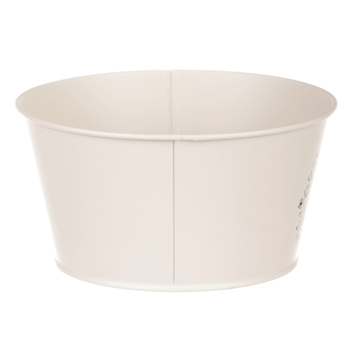 Obal kovový - nízký, motiv včelky, barva krémová