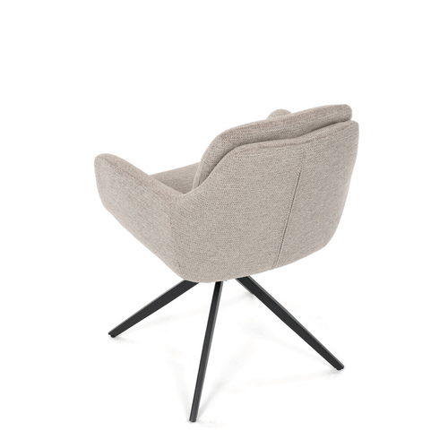 Jídelní židle otočná 180°, béžová, látka, DCH-P3174 LAN2