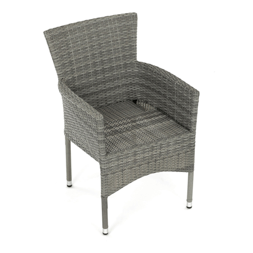 Zahradní židle, kov, polyratan, šedá, AZC-S2118 GREY