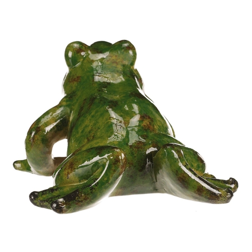 Žába - keramická figurka, vel. M, barva zelená