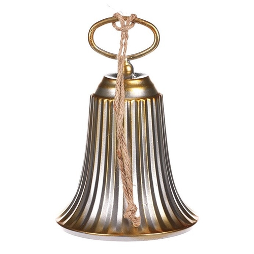 Kovový zvon - závěsný, stříbrno-zlatý