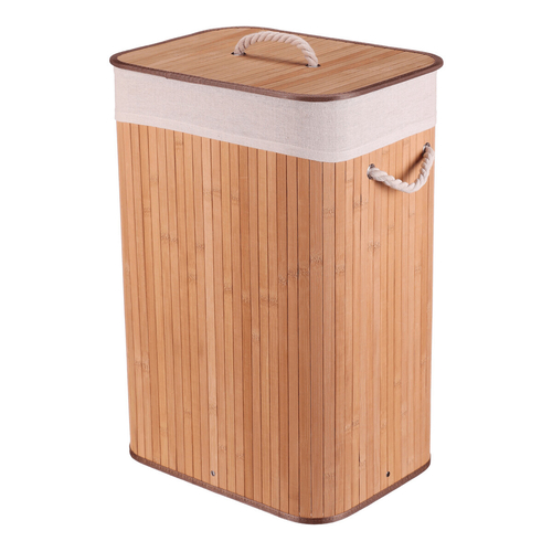 Koš prádelní - bambusový, s víkem, přírodní