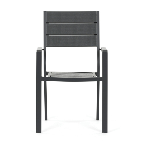 Zahradní sestava 156x78x74cm, polywood, šedá, AZS-B1656 GREY