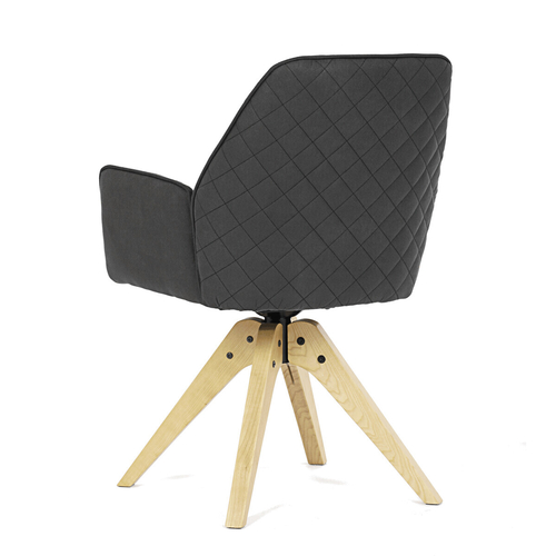 Jídelní židle otočná 180°, černá, látka, HC-539 BK3
