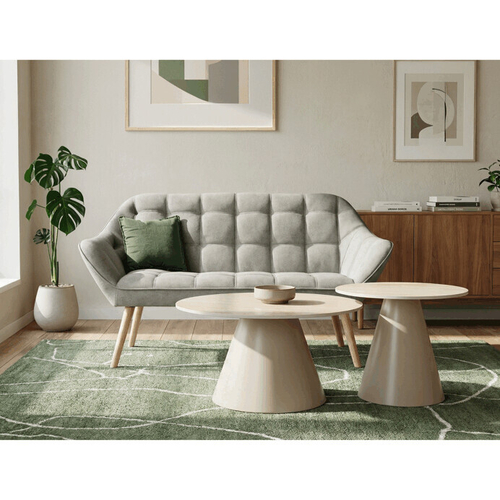 Konferenční stolek 70x70x41cm, keramika, travertin, CT-F4118 TRV