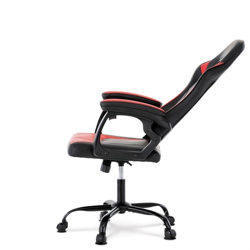 Herní křeslo, houpací mechanismus, červená ekokůže, KA-L626 RED