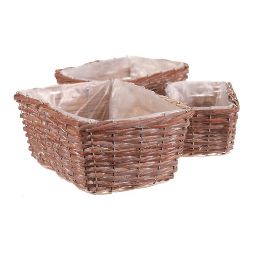 Obal proutěný - hranatý, přírodní, cena za sadu 3 ks