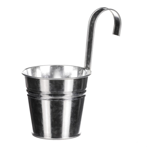 Obal na květiny - na zavěšení, zinkový, barva stříbrná