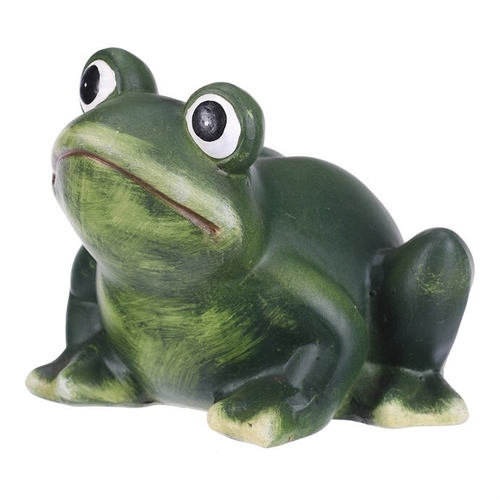 Žába - keramická figurka, vel. L, zelená
