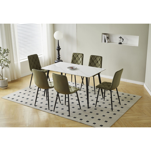 Jídelní stůl ADRIA 140x80 bílý mramor