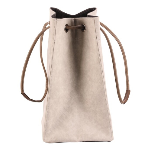 Koš prádelní - látkový, stahovací, krémová barva