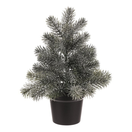 Stromek v květináči - 40 cm, umělý smrček, zelený, jemně ojíněný
