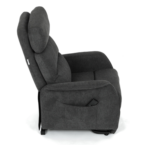 Polohovací křeslo, elektrické kabelové ovládání, šedá, látka, TV-L8960 GREY2