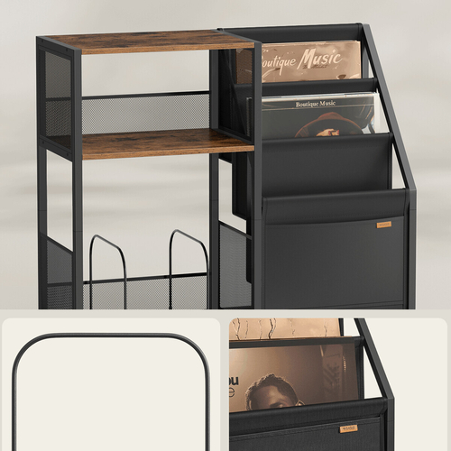 Stolek na gramofon a LP desky 81x30x69cm, mdf, old wood, AKF-E1076 OLW