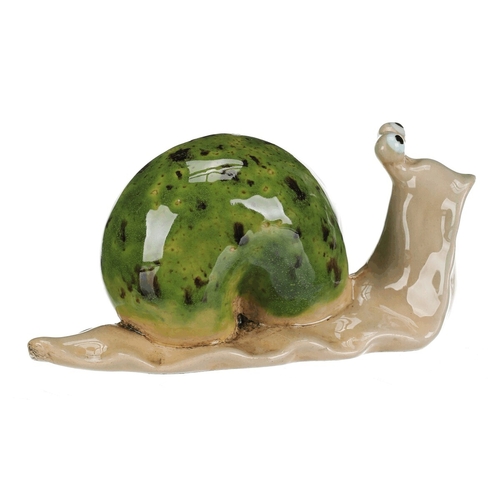 Šnek - keramická figurka, zelená, cena za 1 ks