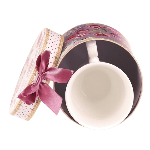 Hrnek malovaný - porcelán, dárková dóza, motiv květin