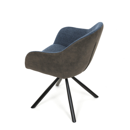 Jídelní židle otočná 180°, modrá, látka, DCH-Y1143 BLUE2