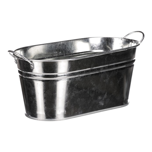 Obal na květiny - truhlík, zinkový, barva stříbrná