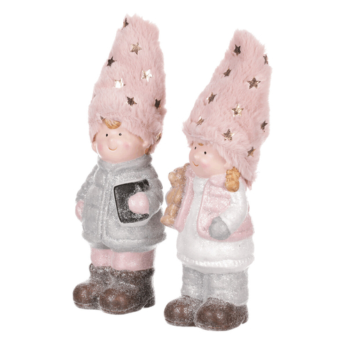 Děti s čepicí - keramické figurky, mix 2, cena za 1 ks