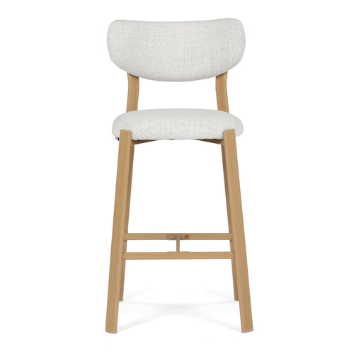 Barová židle, bílá, látka, AUB-L3125 OAK