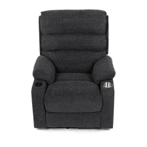 Polohovací křeslo, elektrické kabelové ovládání, šedá, látka, TV-S8348 GREY2