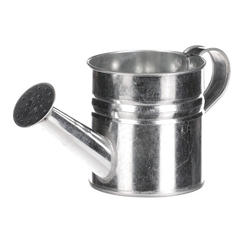 Obal na květiny - konev, zinkový, barva stříbrná