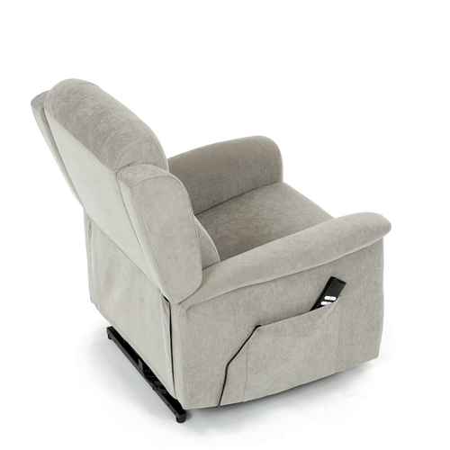 Polohovací křeslo, elektrické kabelové ovládání, béžová, látka, TV-7072 LAN2