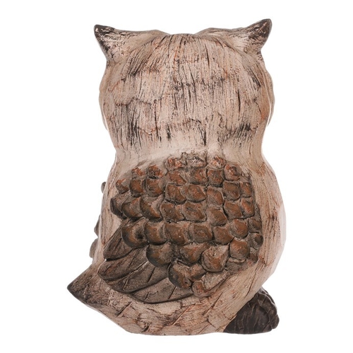 Sova - keramická figurka, barva hnědá