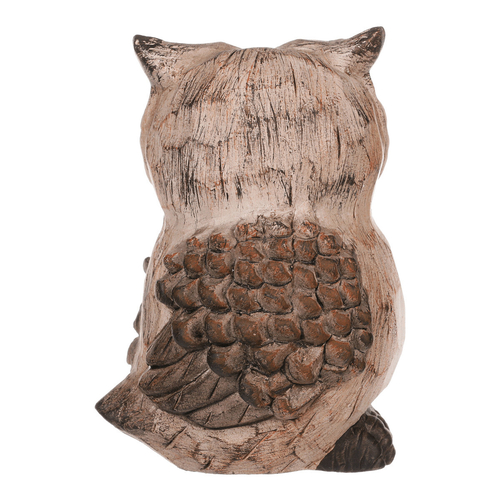 Sova - keramická figurka, barva hnědá