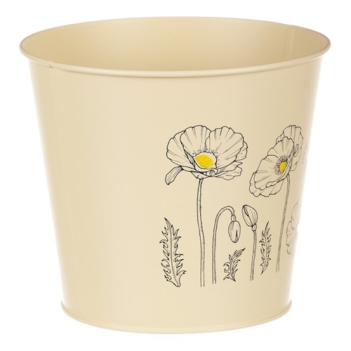 Obal kovový - motiv kvetoucího máku, žlutý